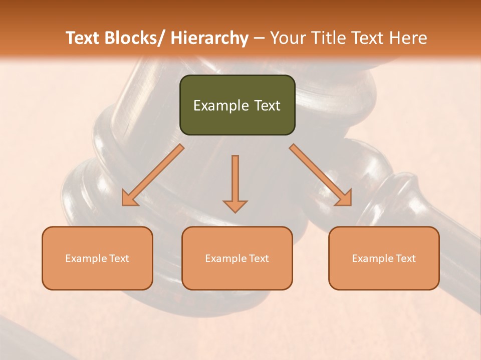 Hammer And Gavel In The Courthouse PowerPoint Template