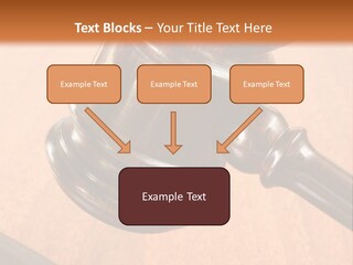 Hammer And Gavel In The Courthouse PowerPoint Template