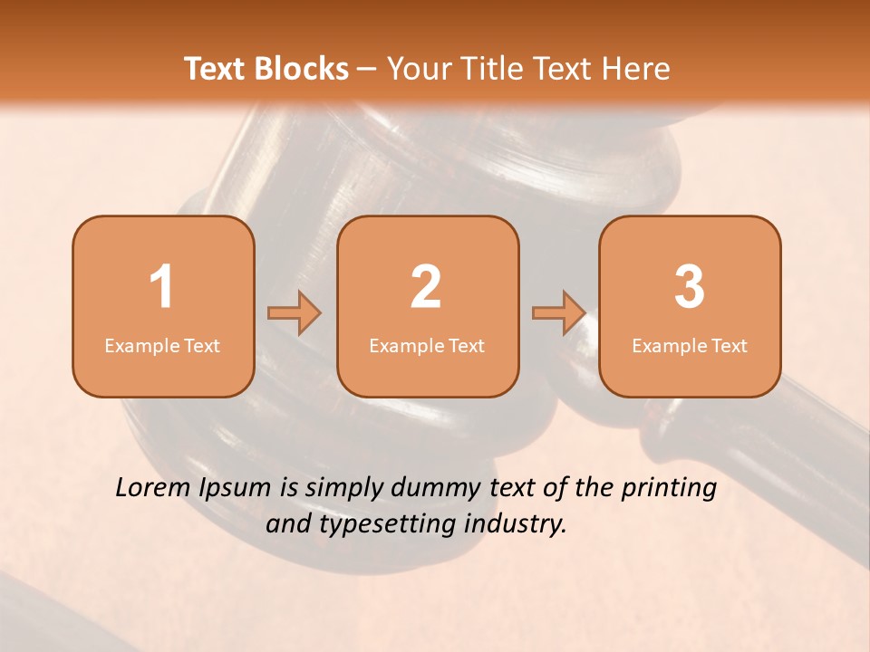 Hammer And Gavel In The Courthouse PowerPoint Template