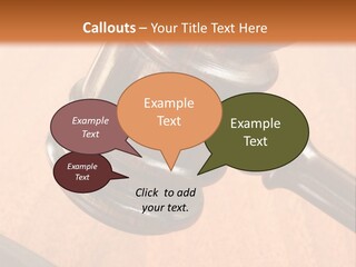 Hammer And Gavel In The Courthouse PowerPoint Template