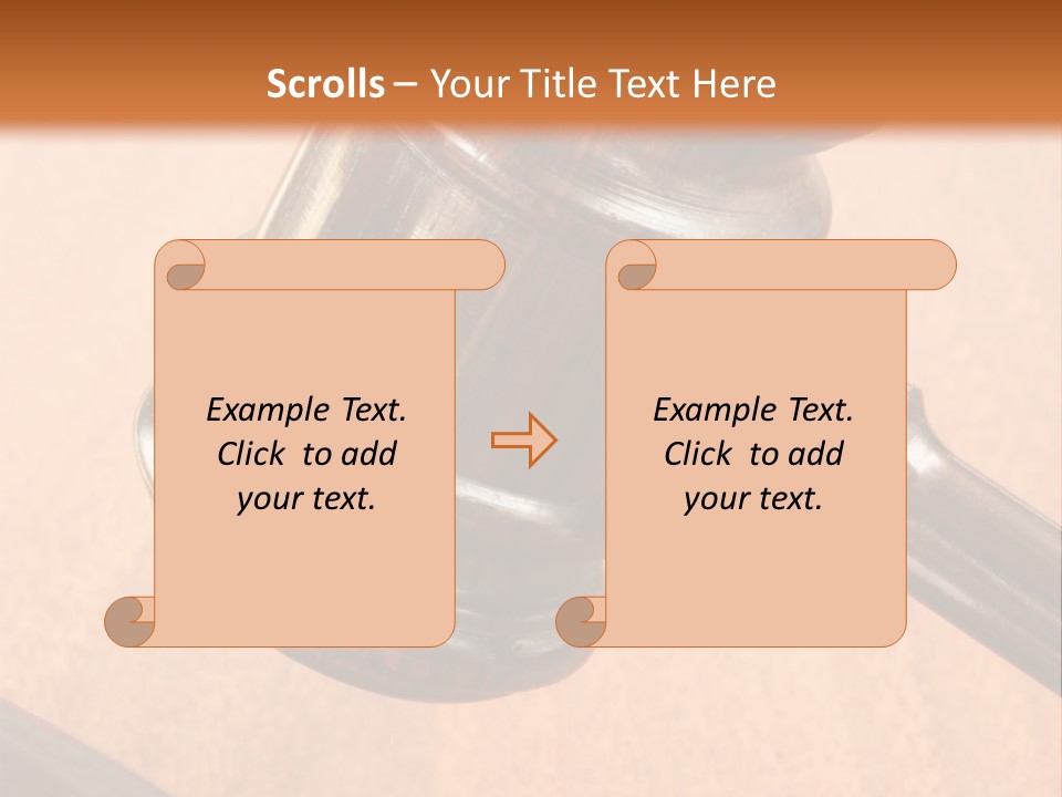 Hammer And Gavel In The Courthouse PowerPoint Template