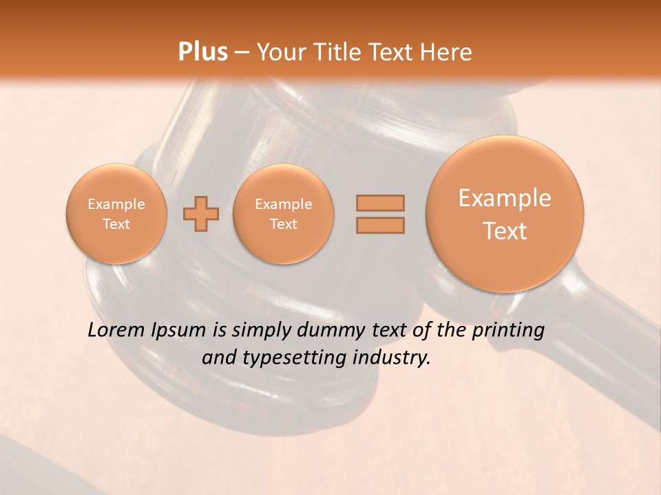 Hammer And Gavel In The Courthouse PowerPoint Template