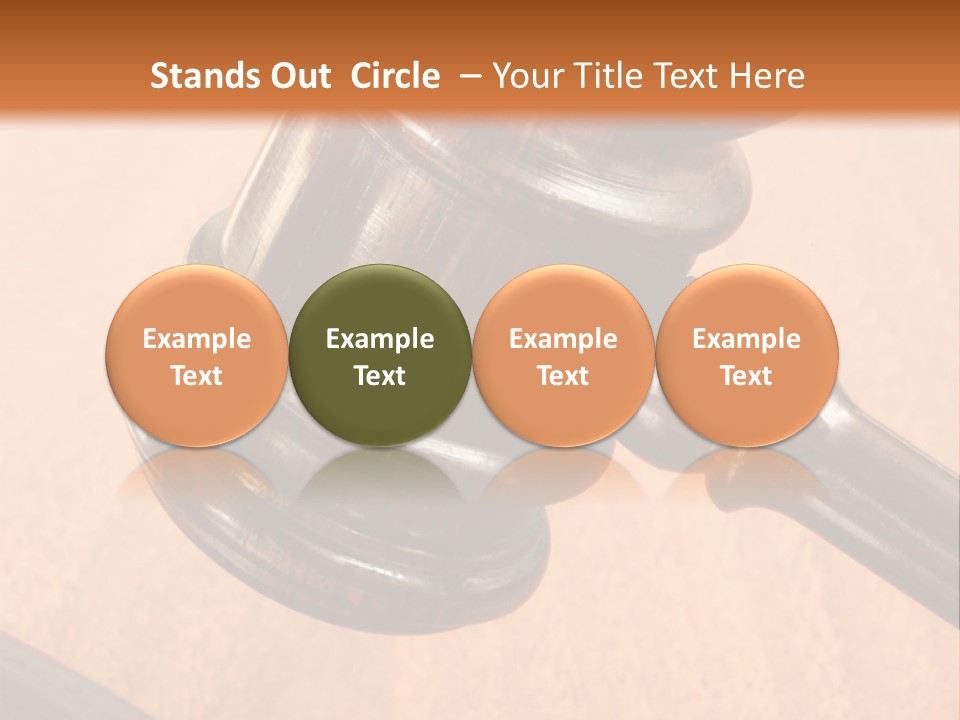 Hammer And Gavel In The Courthouse PowerPoint Template