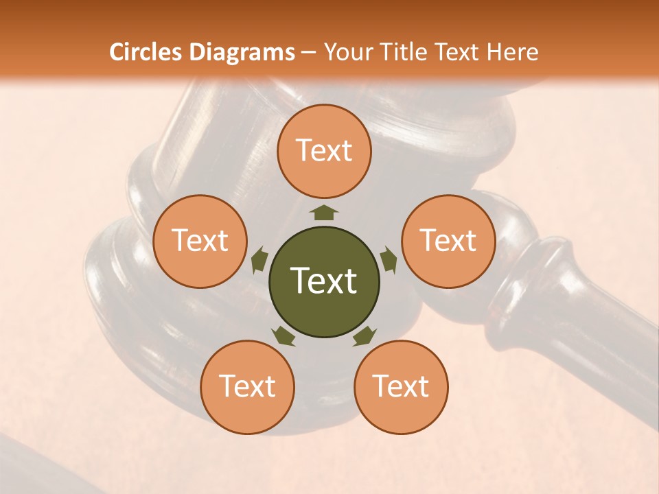 Hammer And Gavel In The Courthouse PowerPoint Template