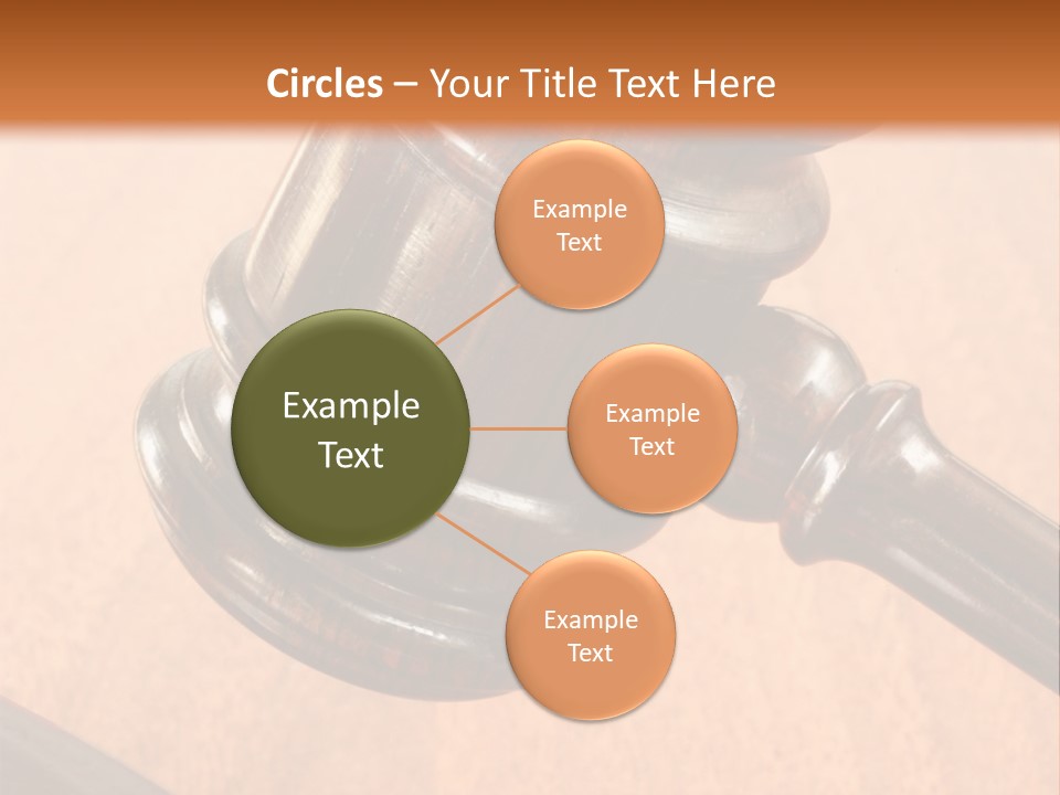 Hammer And Gavel In The Courthouse PowerPoint Template