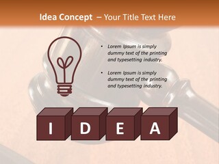 Hammer And Gavel In The Courthouse PowerPoint Template