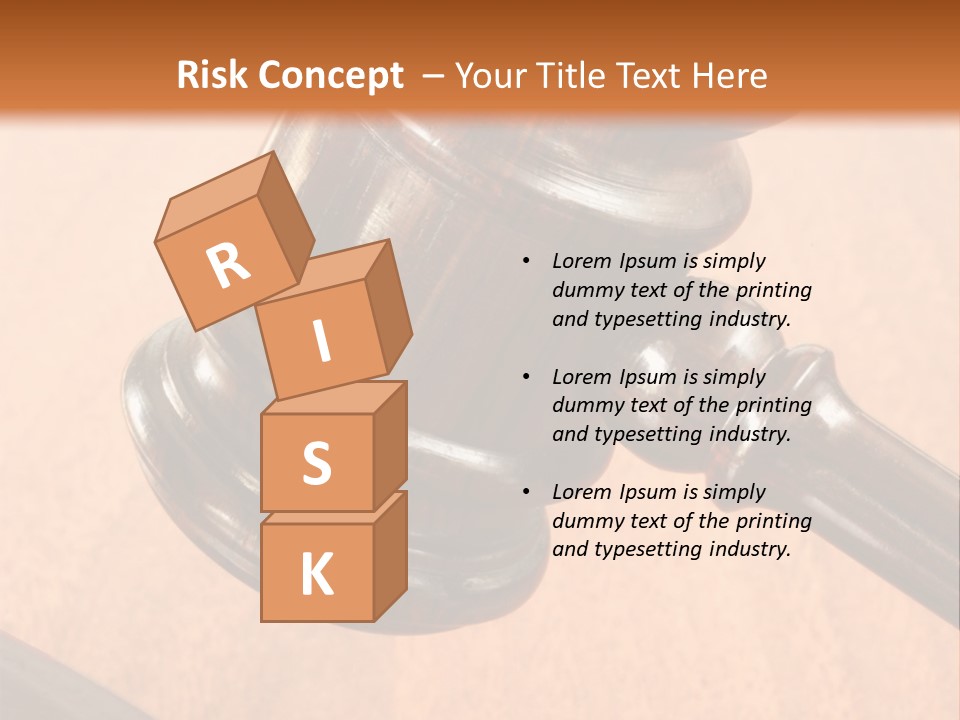 Hammer And Gavel In The Courthouse PowerPoint Template