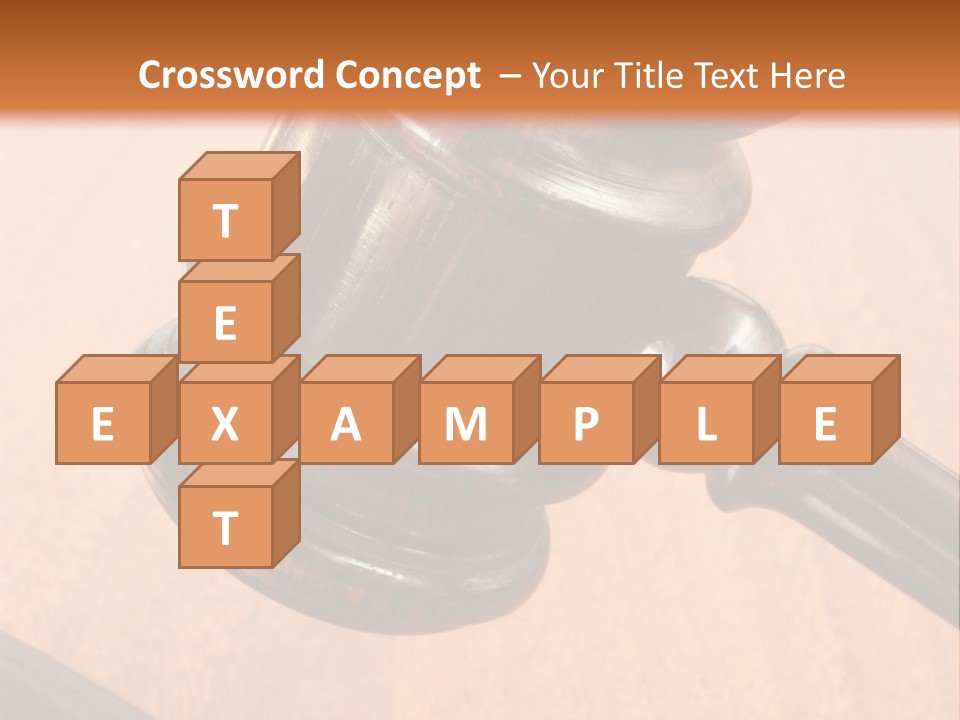 Hammer And Gavel In The Courthouse PowerPoint Template