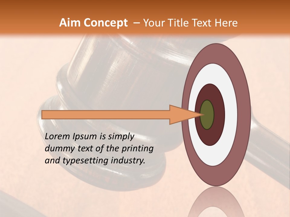 Hammer And Gavel In The Courthouse PowerPoint Template