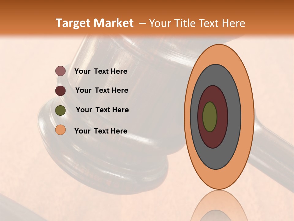 Hammer And Gavel In The Courthouse PowerPoint Template