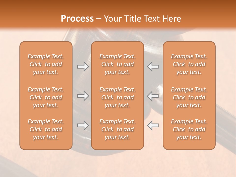 Hammer And Gavel In The Courthouse PowerPoint Template