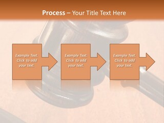 Hammer And Gavel In The Courthouse PowerPoint Template