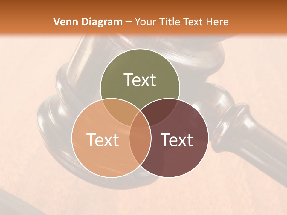 Hammer And Gavel In The Courthouse PowerPoint Template