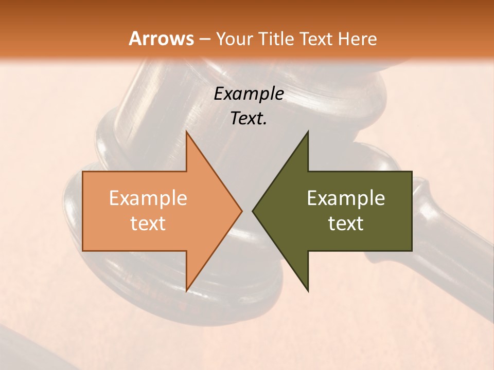 Hammer And Gavel In The Courthouse PowerPoint Template