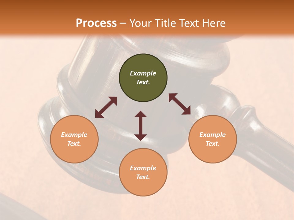 Hammer And Gavel In The Courthouse PowerPoint Template
