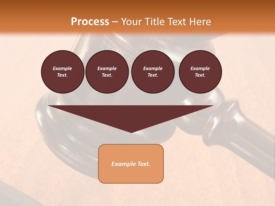 Hammer And Gavel In The Courthouse PowerPoint Template