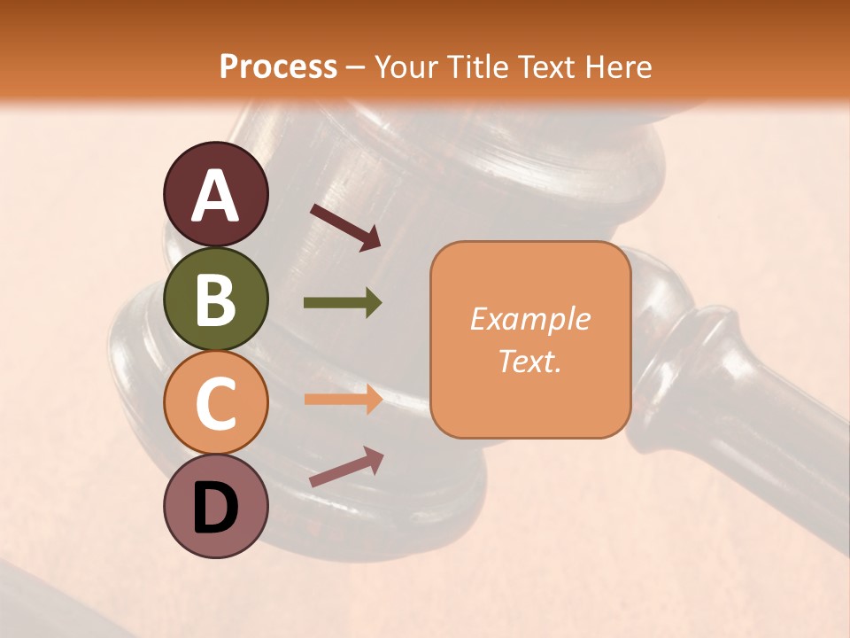 Hammer And Gavel In The Courthouse PowerPoint Template