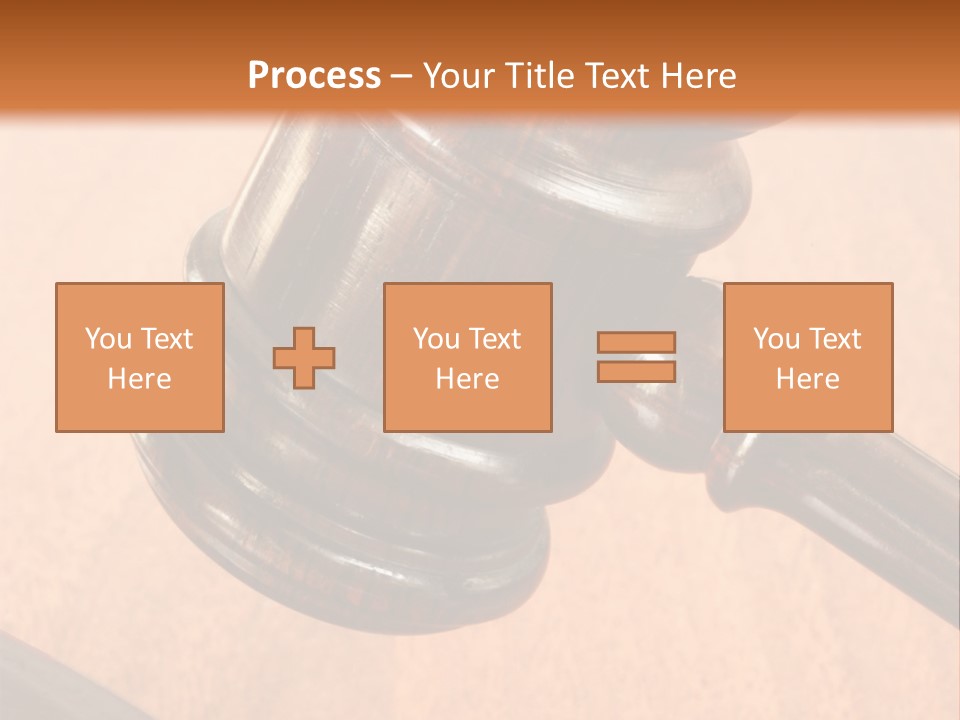 Hammer And Gavel In The Courthouse PowerPoint Template