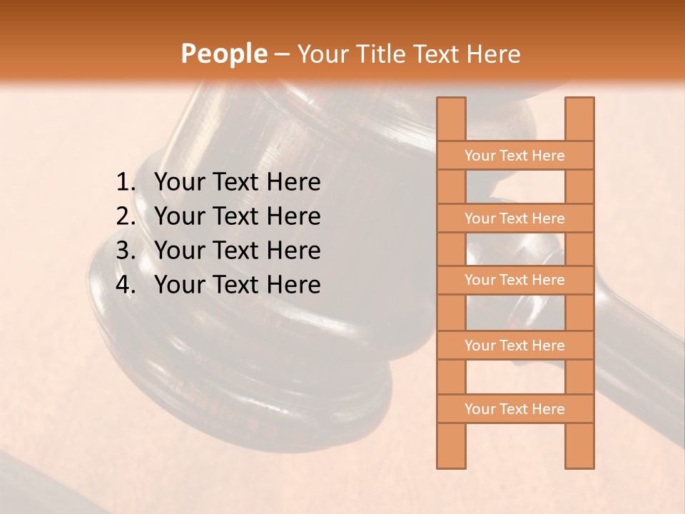Hammer And Gavel In The Courthouse PowerPoint Template