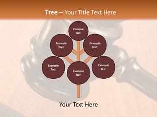 Hammer And Gavel In The Courthouse PowerPoint Template