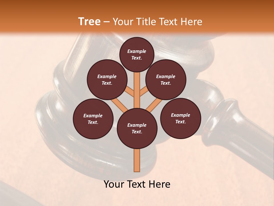 Hammer And Gavel In The Courthouse PowerPoint Template