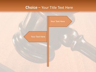 Hammer And Gavel In The Courthouse PowerPoint Template