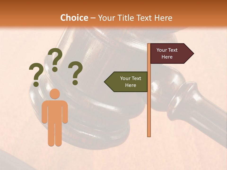 Hammer And Gavel In The Courthouse PowerPoint Template