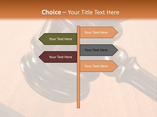 Hammer And Gavel In The Courthouse PowerPoint Template