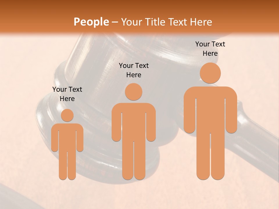 Hammer And Gavel In The Courthouse PowerPoint Template