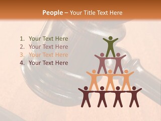Hammer And Gavel In The Courthouse PowerPoint Template