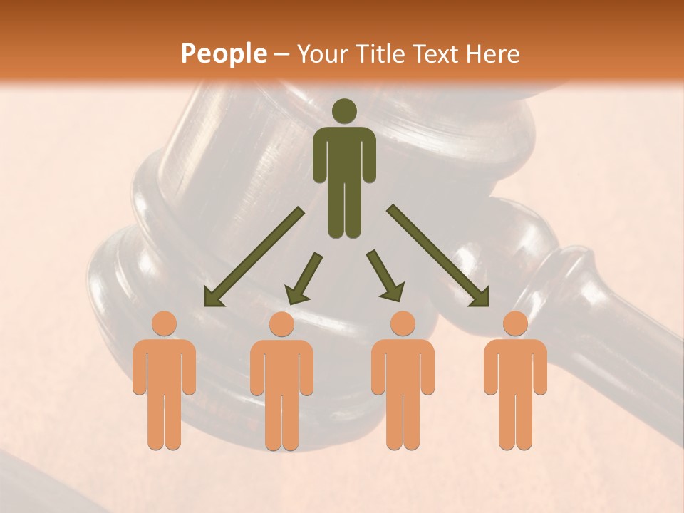 Hammer And Gavel In The Courthouse PowerPoint Template