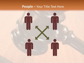 Hammer And Gavel In The Courthouse PowerPoint Template