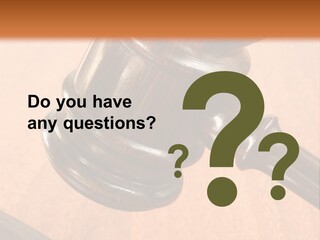 Hammer And Gavel In The Courthouse PowerPoint Template