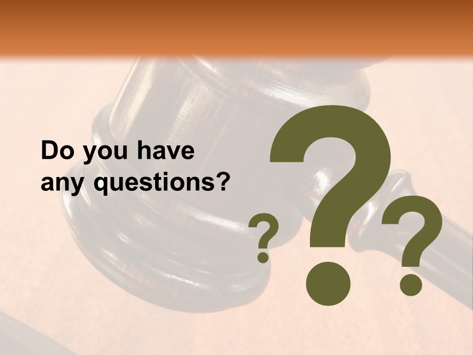 Hammer And Gavel In The Courthouse PowerPoint Template