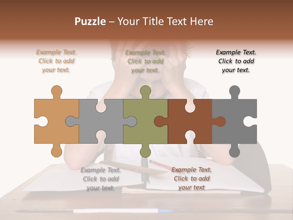 A Frustrated, Upset Child, Or Child With Learning Difficulties. PowerPoint Template