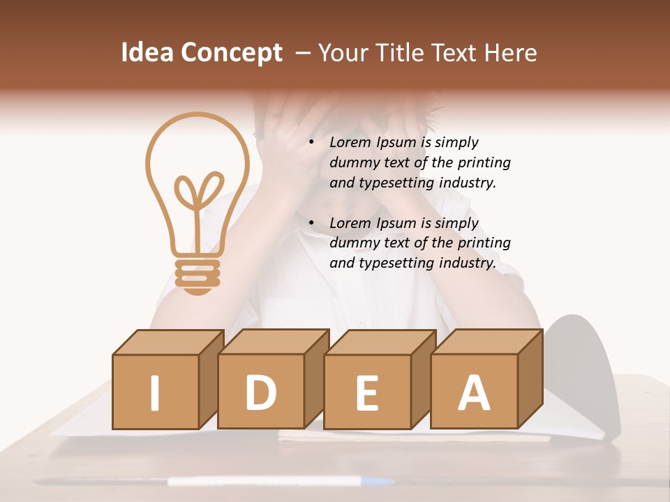 A Frustrated, Upset Child, Or Child With Learning Difficulties. PowerPoint Template