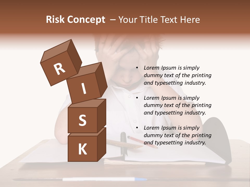 A Frustrated, Upset Child, Or Child With Learning Difficulties. PowerPoint Template