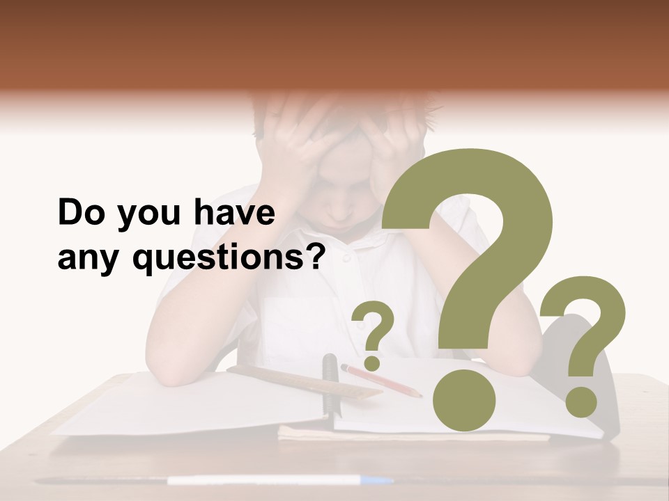 A Frustrated, Upset Child, Or Child With Learning Difficulties. PowerPoint Template