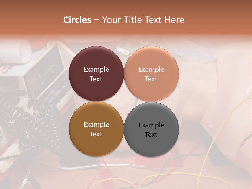 First-Aid Training Dummy With Respiratory Mask And Sensors Connected To Electrocardiograph Unit PowerPoint Template