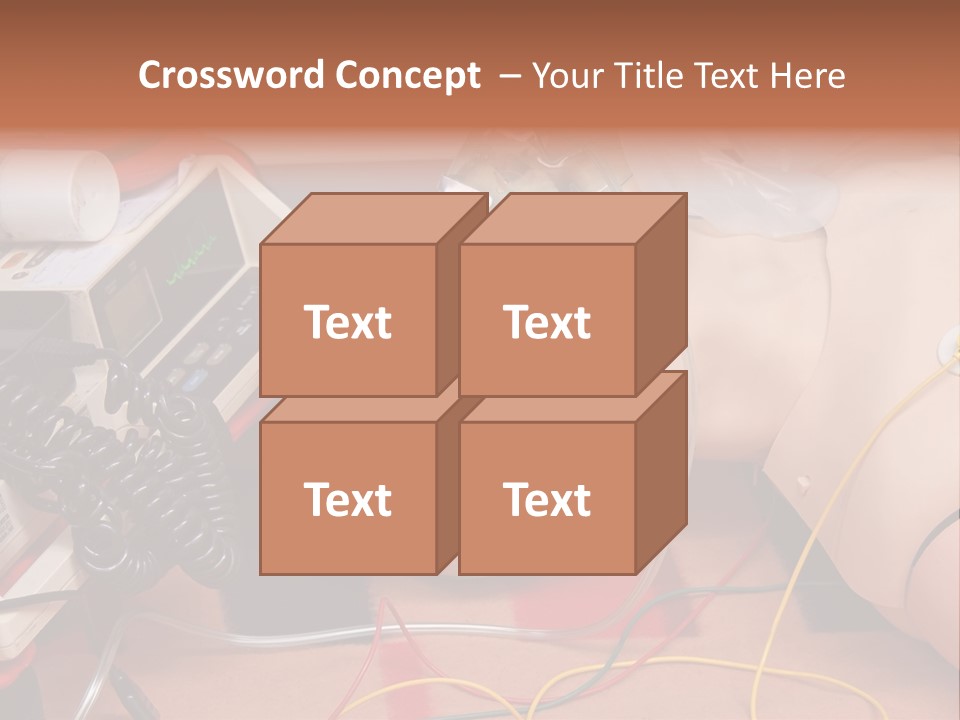First-Aid Training Dummy With Respiratory Mask And Sensors Connected To Electrocardiograph Unit PowerPoint Template