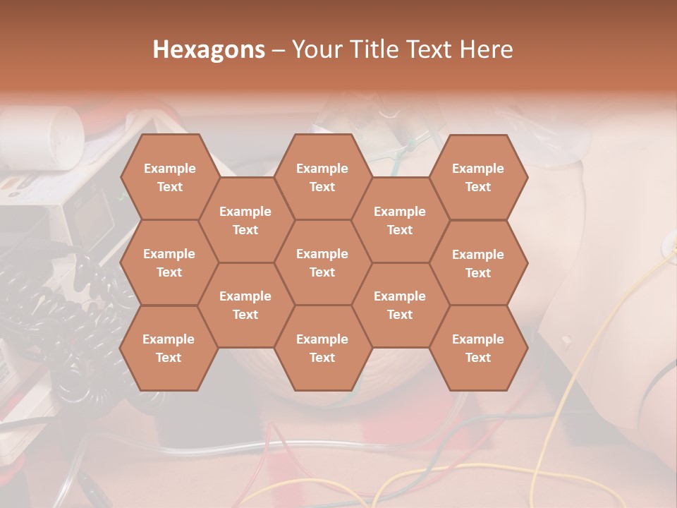 First-Aid Training Dummy With Respiratory Mask And Sensors Connected To Electrocardiograph Unit PowerPoint Template