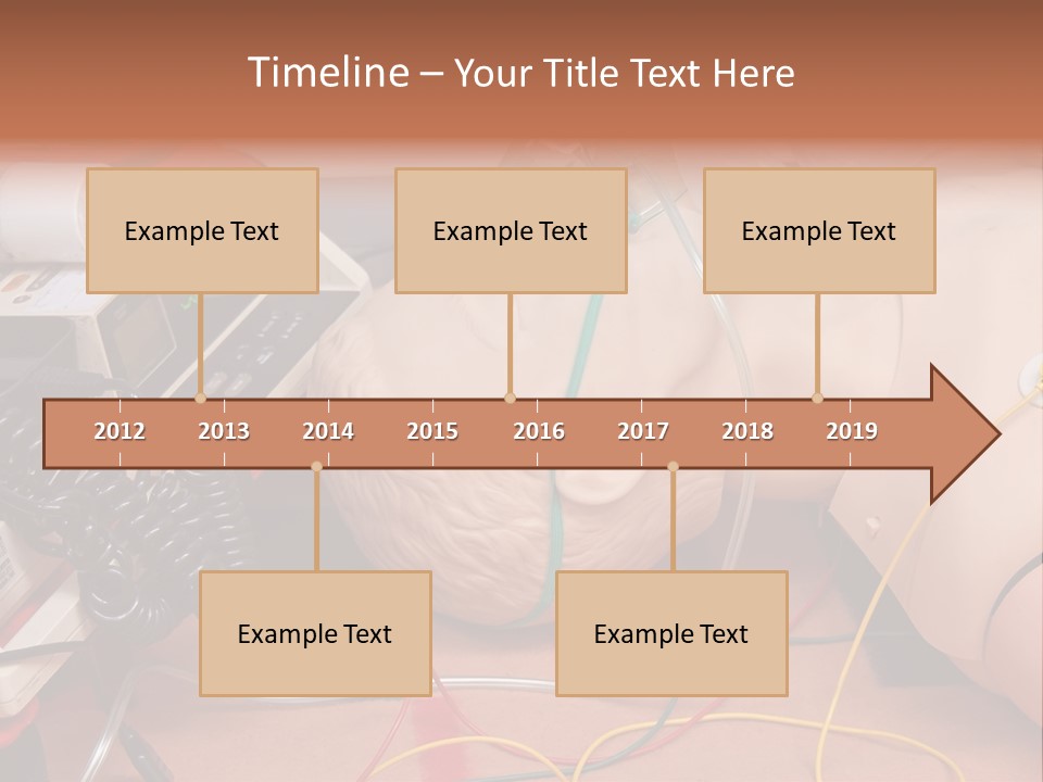 First-Aid Training Dummy With Respiratory Mask And Sensors Connected To Electrocardiograph Unit PowerPoint Template