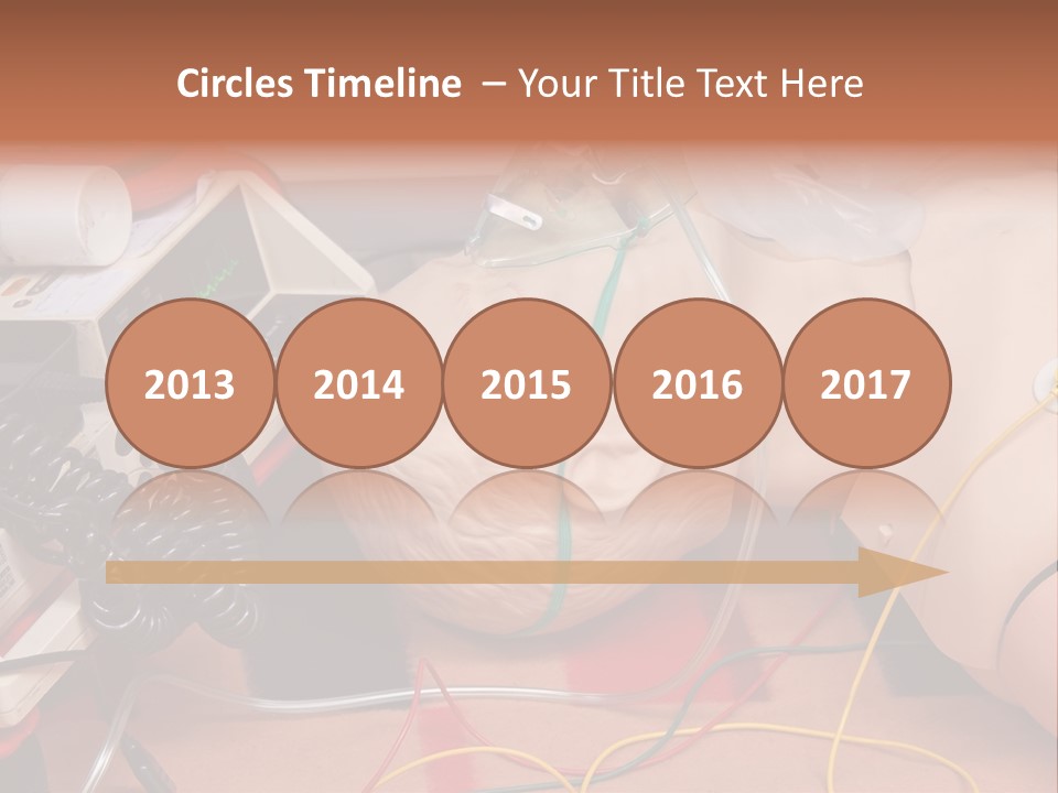 First-Aid Training Dummy With Respiratory Mask And Sensors Connected To Electrocardiograph Unit PowerPoint Template