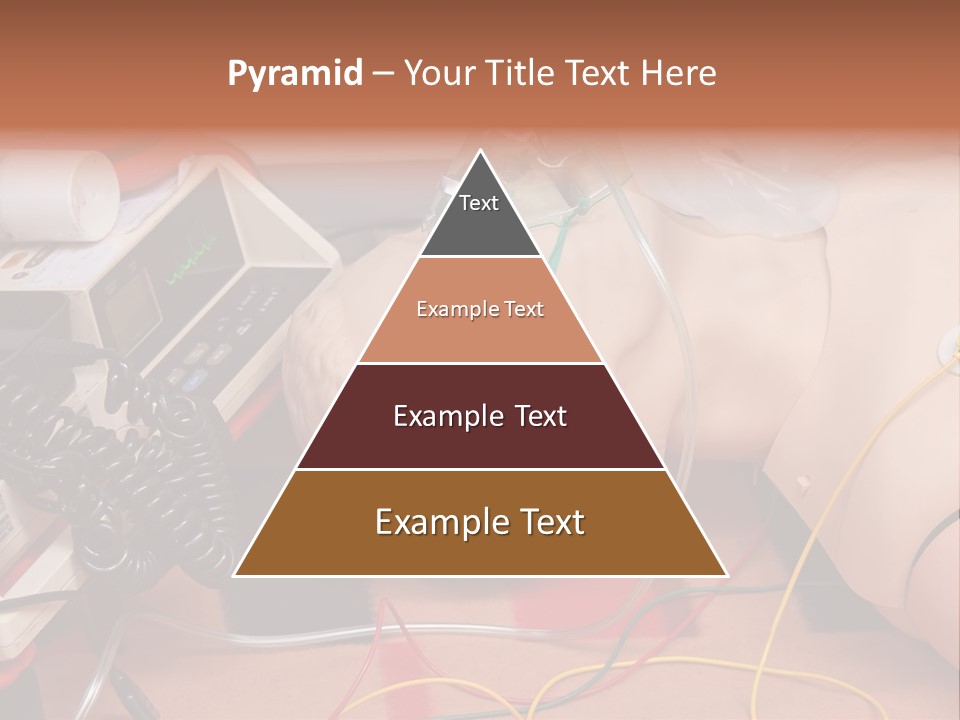 First-Aid Training Dummy With Respiratory Mask And Sensors Connected To Electrocardiograph Unit PowerPoint Template