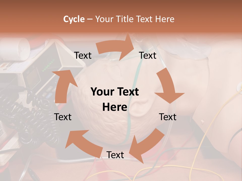First-Aid Training Dummy With Respiratory Mask And Sensors Connected To Electrocardiograph Unit PowerPoint Template