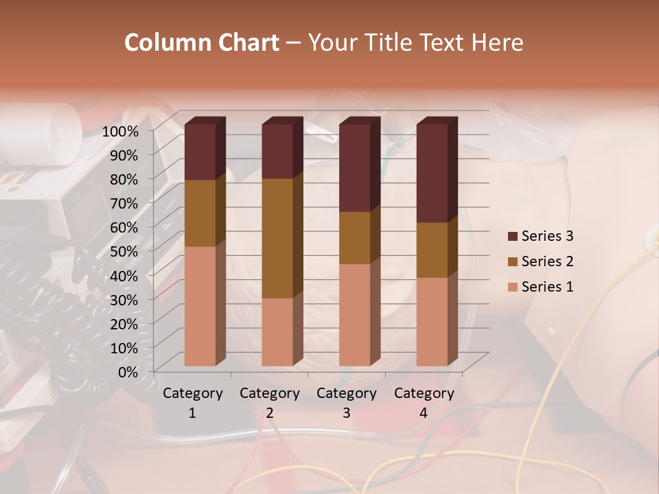 First-Aid Training Dummy With Respiratory Mask And Sensors Connected To Electrocardiograph Unit PowerPoint Template