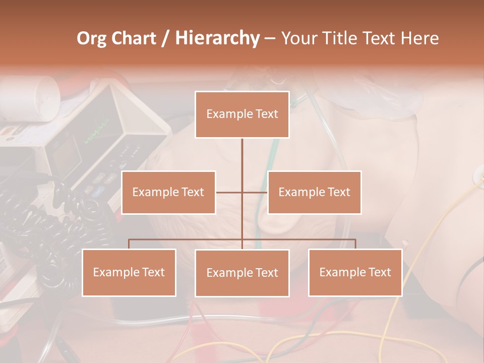 First-Aid Training Dummy With Respiratory Mask And Sensors Connected To Electrocardiograph Unit PowerPoint Template