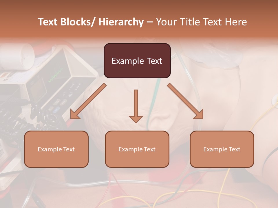 First-Aid Training Dummy With Respiratory Mask And Sensors Connected To Electrocardiograph Unit PowerPoint Template