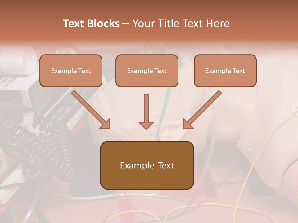 First-Aid Training Dummy With Respiratory Mask And Sensors Connected To Electrocardiograph Unit PowerPoint Template