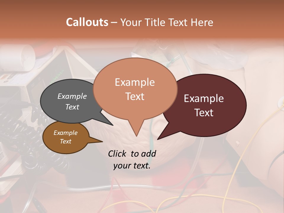 First-Aid Training Dummy With Respiratory Mask And Sensors Connected To Electrocardiograph Unit PowerPoint Template